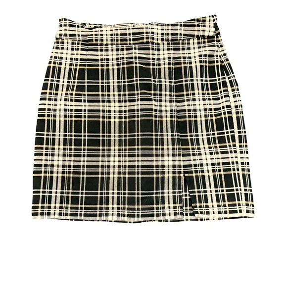 Garage Black & beige Plaid Pencil Skirt - Picture 1 of 4